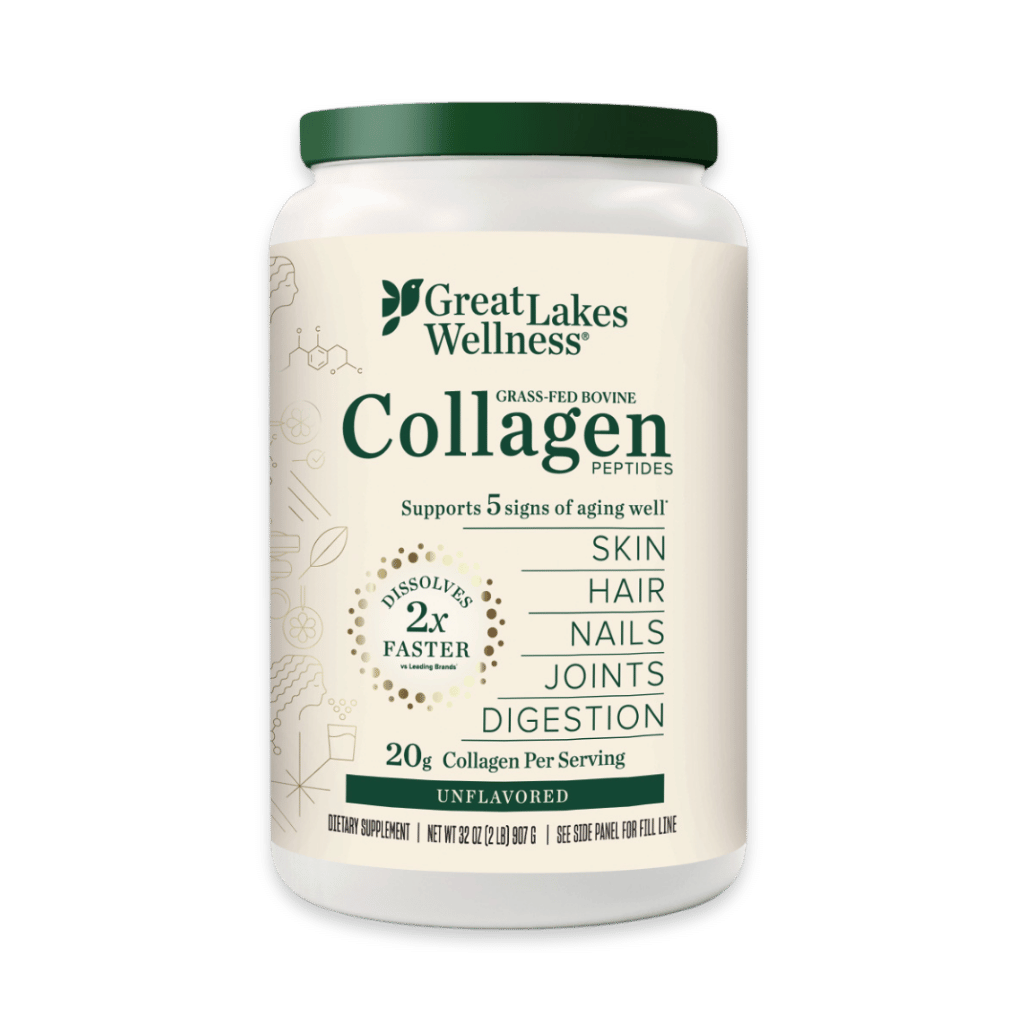 Great Lakes Wellness Collagen Peptides Powder for Skin, Hair, Nails, Joints & Digestion - Unflavored - 22 Servings (Pack of 1)