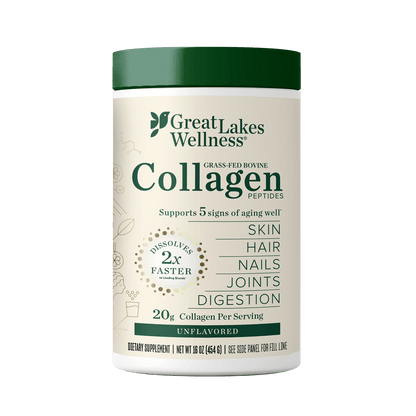 Great Lakes Wellness Collagen Peptides Powder for Skin, Hair, Nails, Joints & Digestion - Unflavored - 22 Servings (Pack of 1)